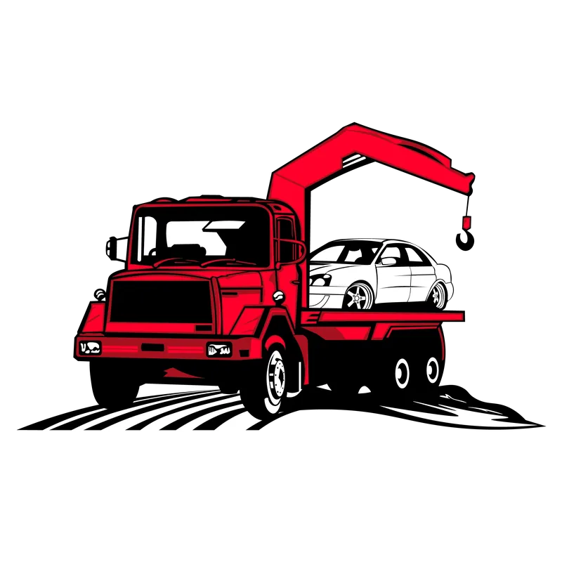 Tilt tray tow truck with an empty tray