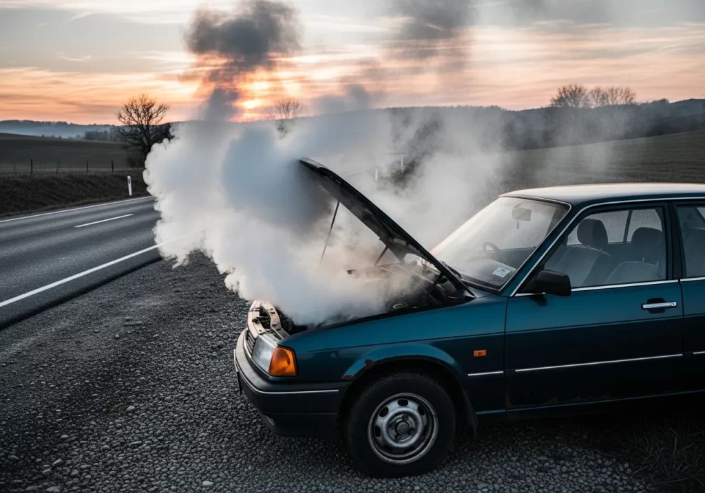 Smoke from under the bonnet