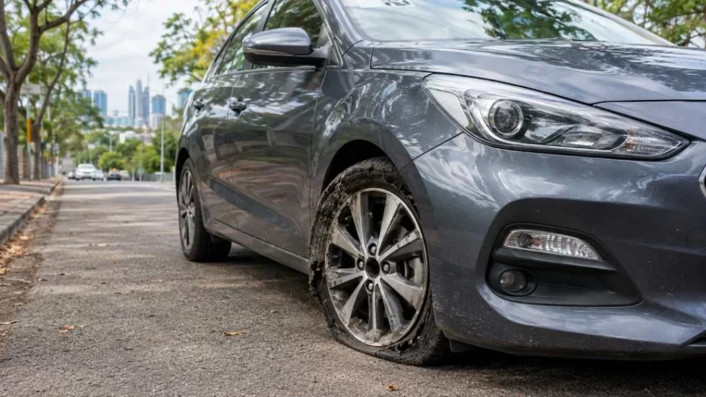 Driving on a flat tyre