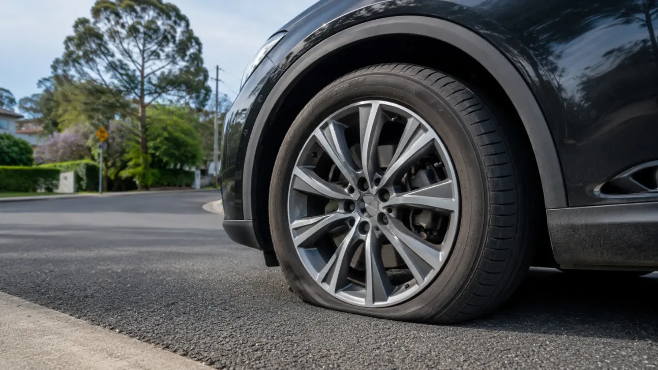 Run flat tyres supporting a car after pressure loss