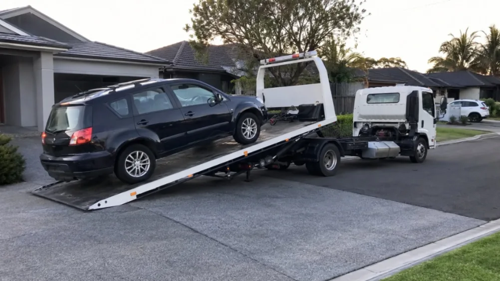 Tilt tray loading an SUV